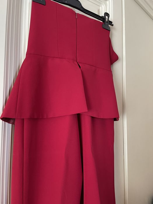 Salopeta TGH lunga, cu plepum in talie, rosie