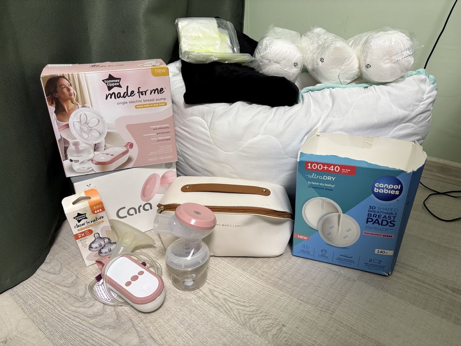 Помпа за кърма Tommee Tippee, възглавница за бременни, ръчна помпа, подплънки за кърмачки и аксесоари