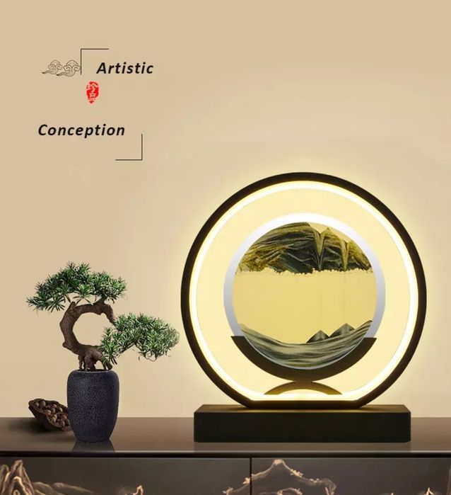 3D песочные часы светильник с текучим песком, движущийся