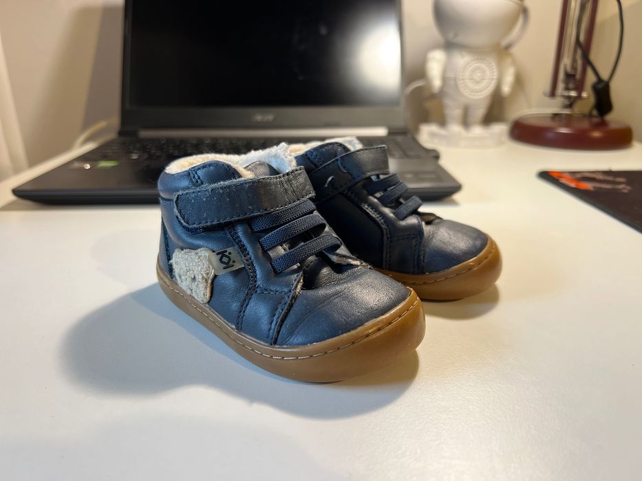 Боси кожени боти „Колев и Колев“ с вълна, 22 размер