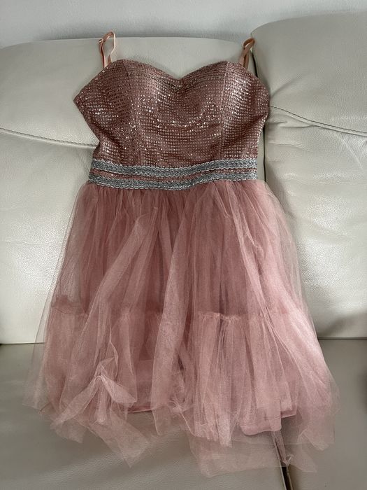 Rochie eleganta ETIC, mini, roz