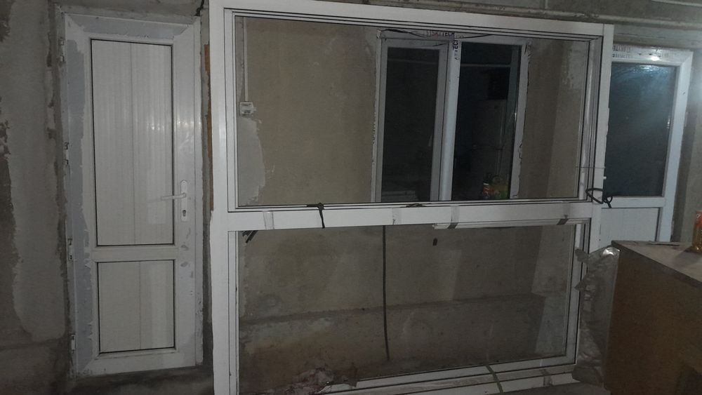 Окна ветражное алюмин