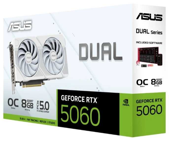 ; Видеокарта ASUS DUAL RTX5060 8GB WHITE OC