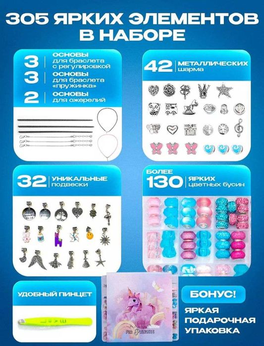 Набор пандора бижутерия  для детей и взрослых