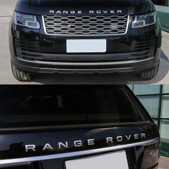 Emblema stema logo scris Range ROVER negru mat lucios Crom set