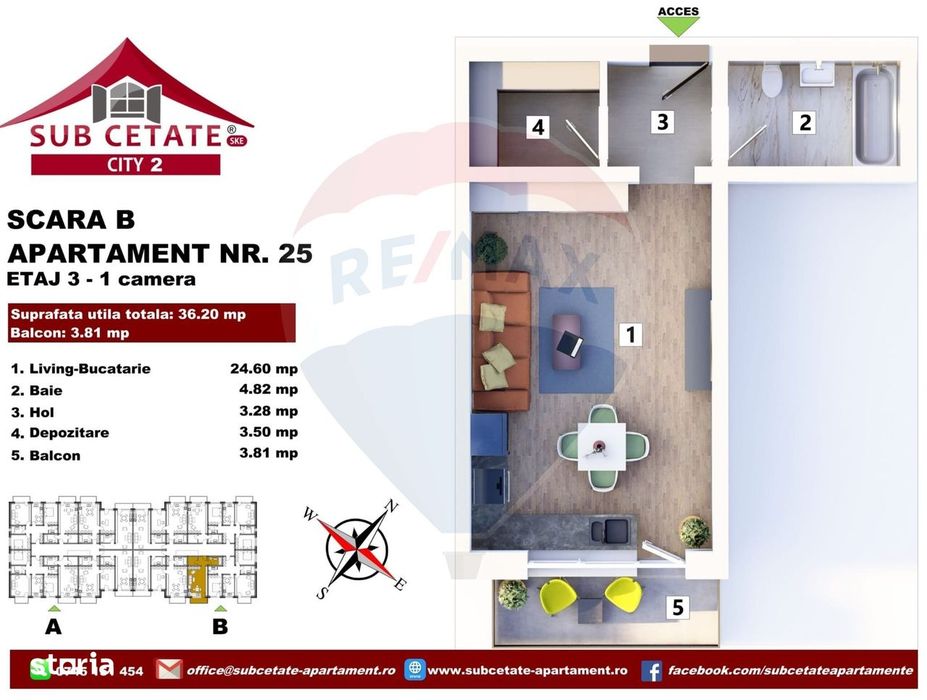 Garsoniera de vanzare Subcetate City-Green Residence