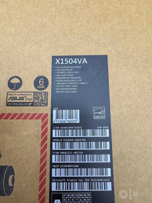Noutbuk ASUS VivoBook Core 5 120U 16/512GB 15.6 FHD IPS QUIET BLUE