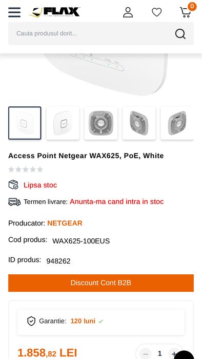 Access Point Netgear WAX625, PoE, White