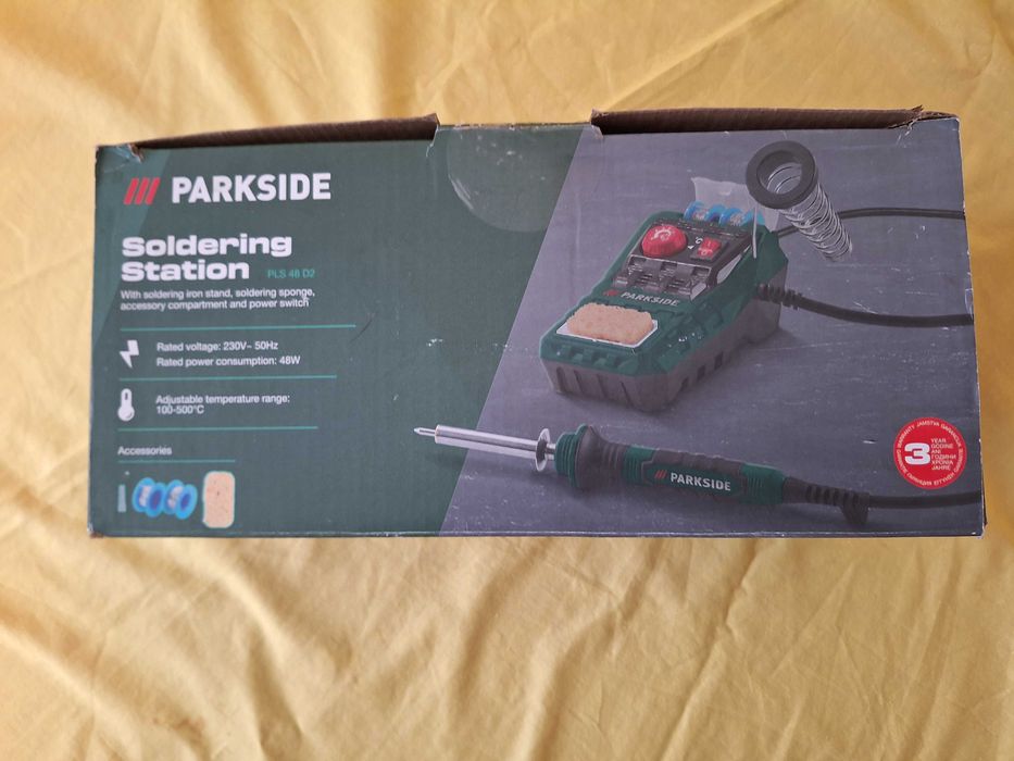 Stație de lipit Parkside cu 5 trepte de temperatură, accesorii incluse