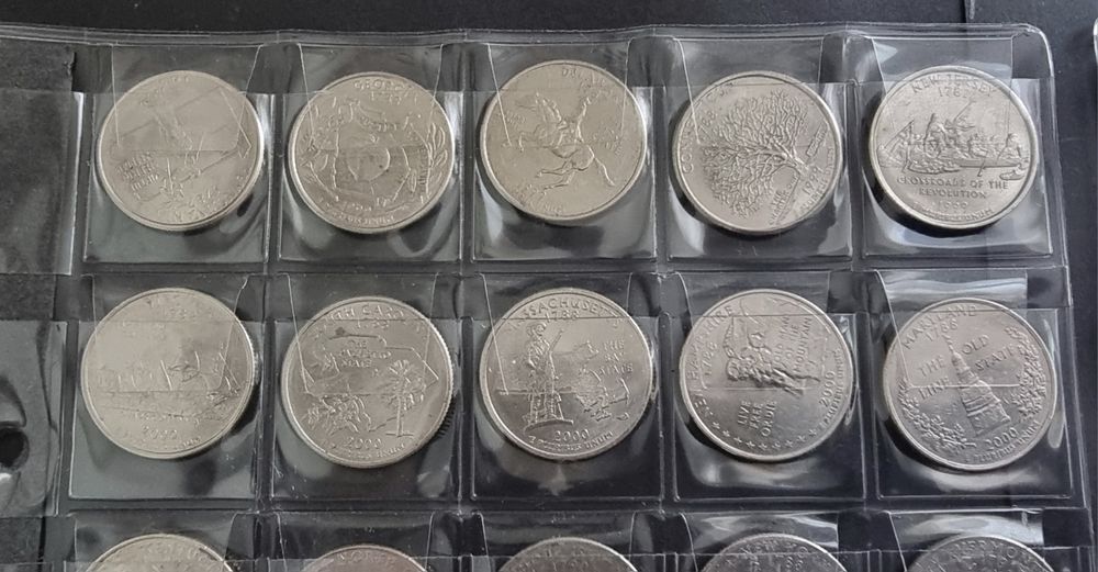 САЩ. 1/4 Американски долари . Quarter . 50 бройки . Пълен комплект.