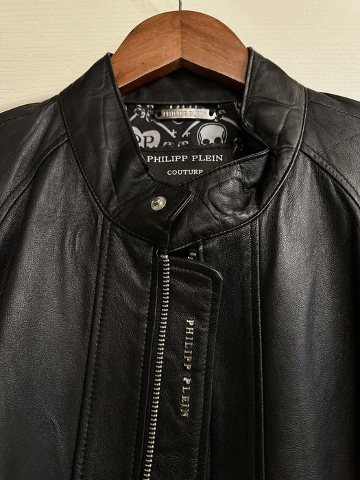 Стилно мъжко яке от естествена кожа Philipp plein промо цена