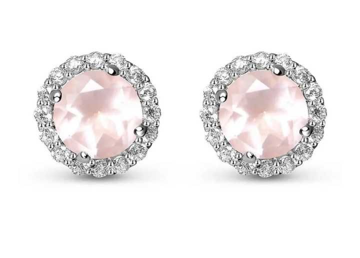 Обеци с розов кварц