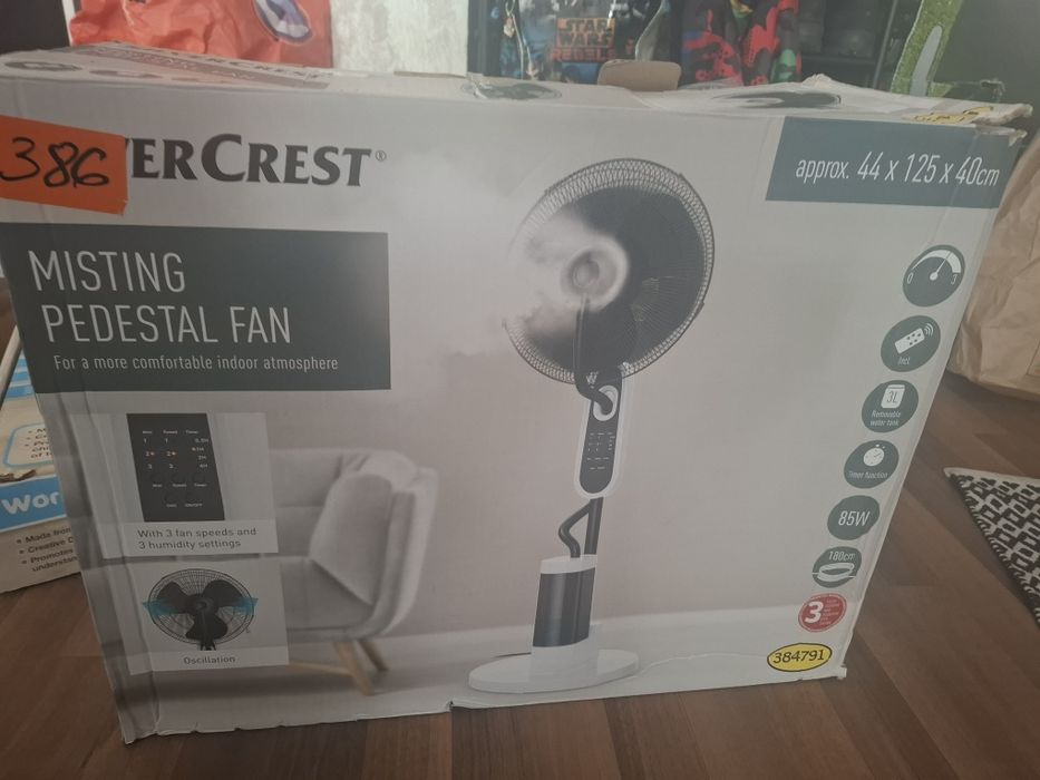 Ventilator pe piedestal cu pulverizare