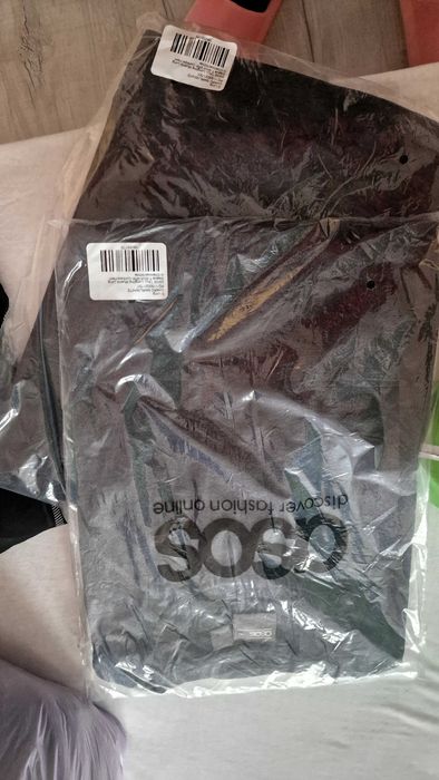 ASOS НОВИ Longline T-Shirt-Черно-сива мъжка блуза