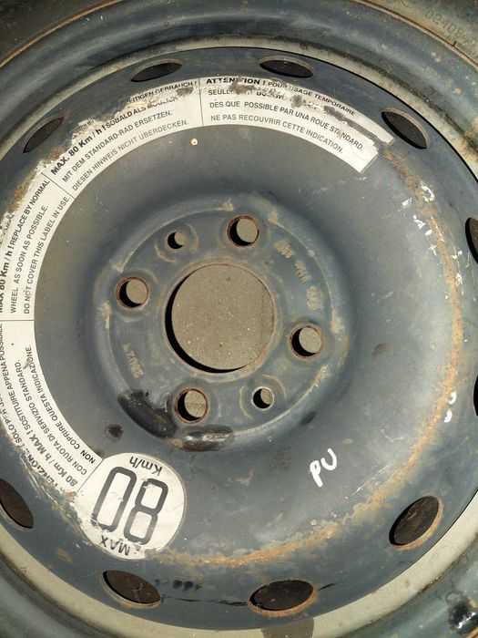 Roata rezerva slim Fiat Punto 4x100 mm,135/80/14