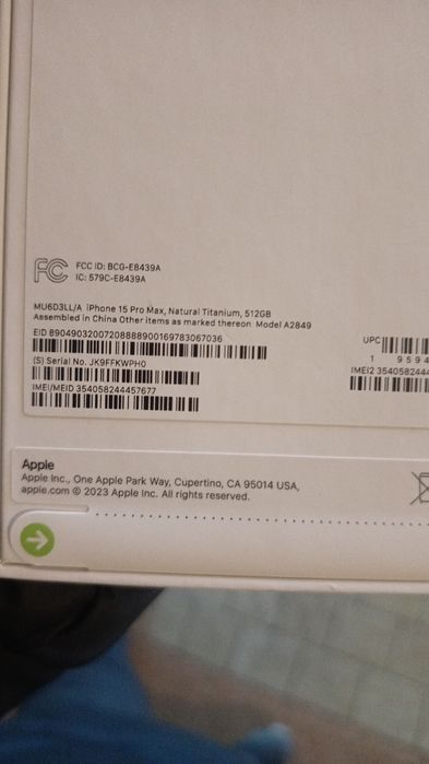 iPhone 15 pro max 512gb original