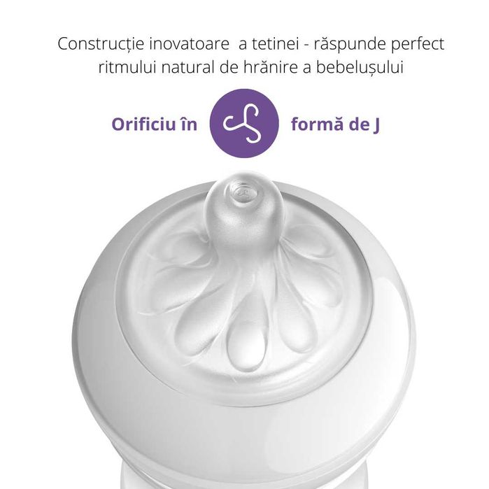 Biberon Philips Avent Natural Response SCY906/01, 330 ml, tetina care functioneaza ca sanul mamei,cu debit 4,tetina fara scurgeri,+6 luni,fara BPA,etc
