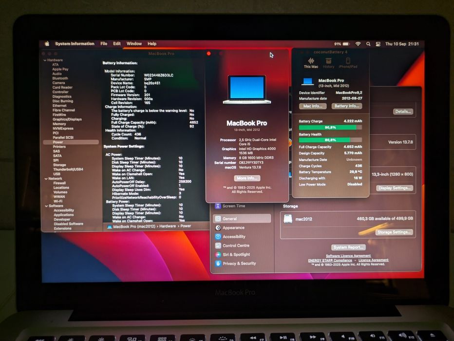 MacBook Pro 2012 i5 2.5GHz/8GB/500GB