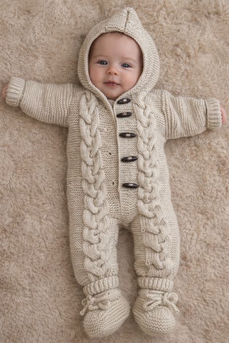 Детский вязанный комбинезон