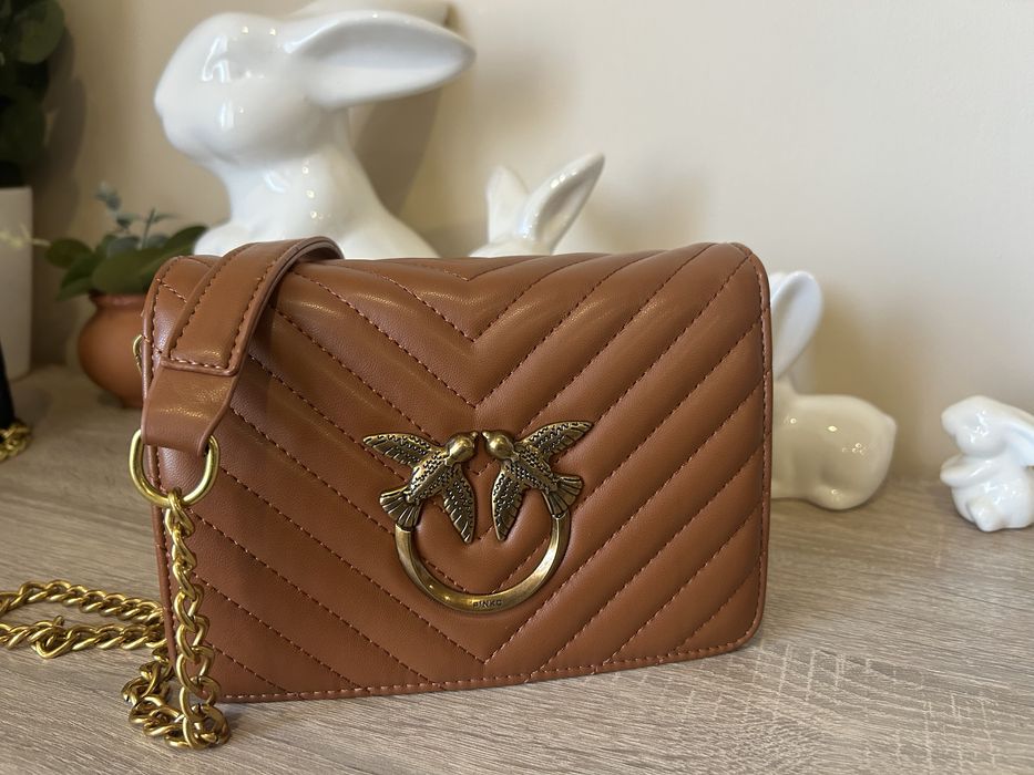 Чанта Pinko Кафяв/ Черен цвят