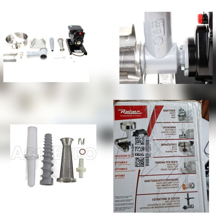 Reber 9008N - Преса за домати,месомелачка - 450 W индукционен мотор