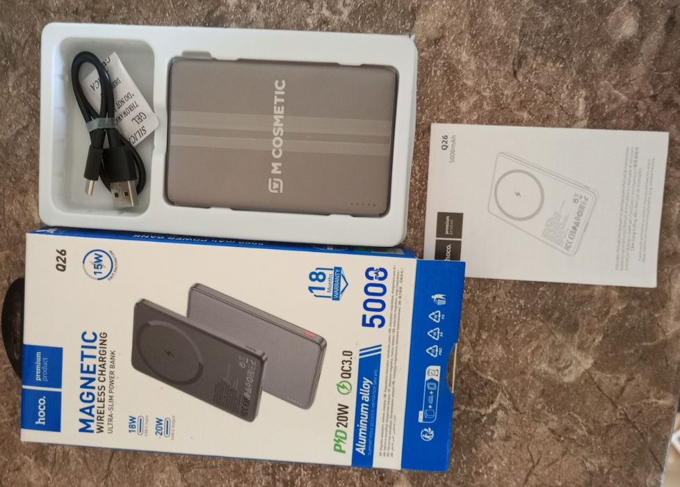 Новый  power bank магнитный