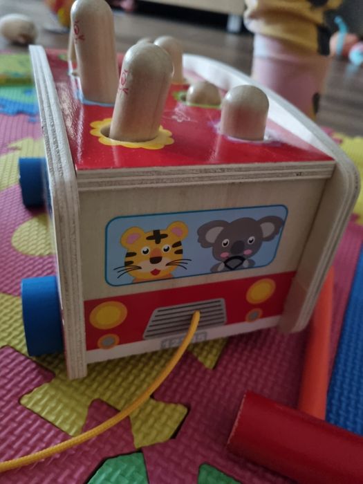 Jucarie Autobuz de lemncu ciocan