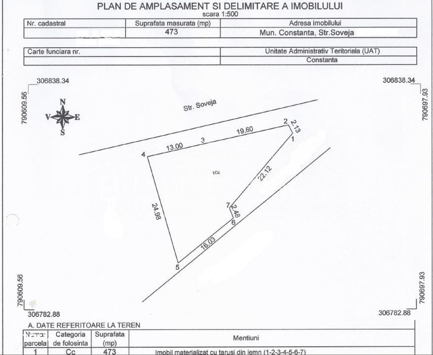 Teren de vanzare 473 mp – Tomis III, City Mall
