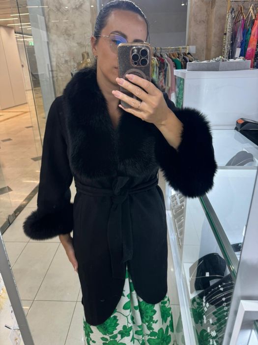 Palton Alpaca cu vulpe