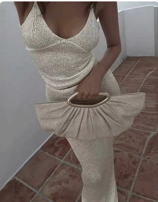 Белый вязанный комплект