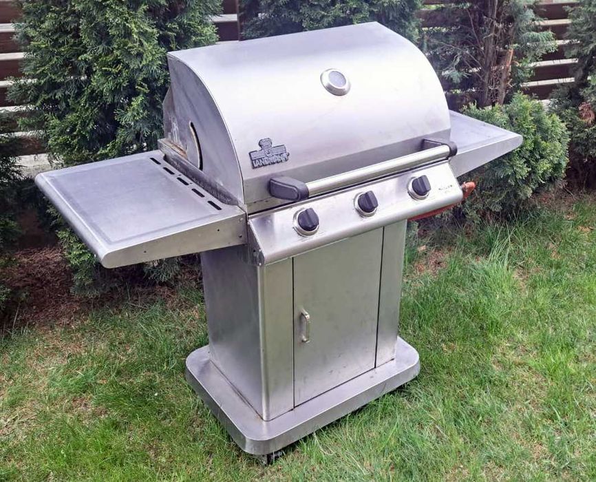 Gratar gaz LANDMANN Grill Chef - 3 arzatoare- Grill + placa din FONTA