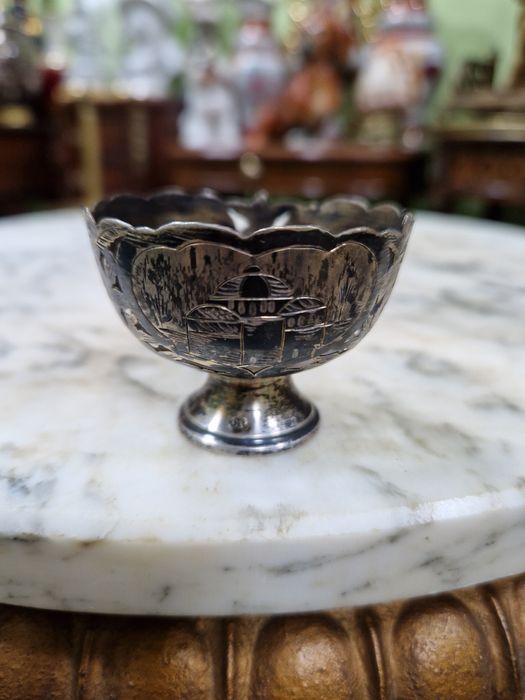 Чифт страхотни антикварни сребърни зарфове