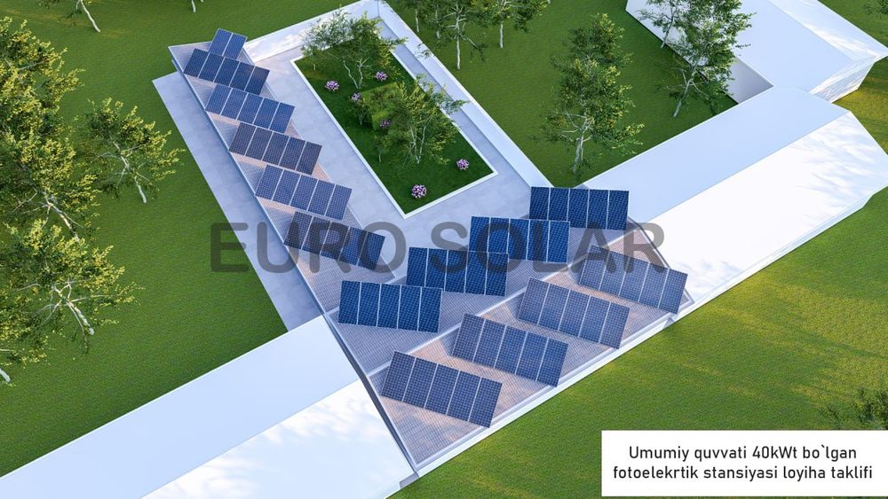 Quyosh panellari o‘rnatish (Установка солнечный панель]