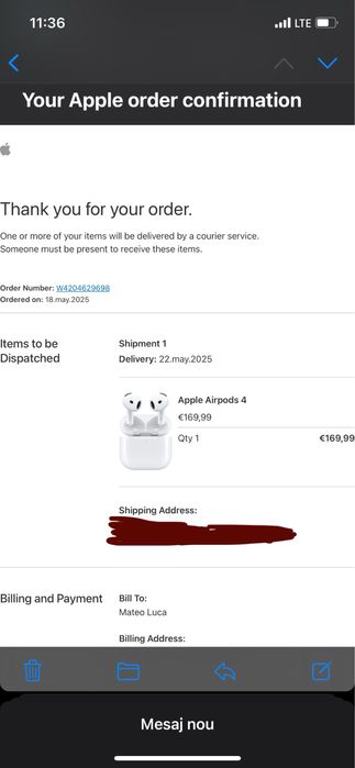 Airpods 4 active noise cancelling noi originale