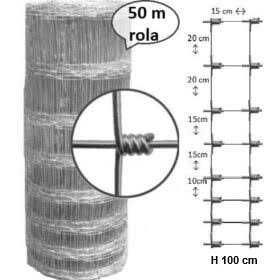 Plasa gard innodata FARMER inaltime H 100 cm lungime 50 m NOUA