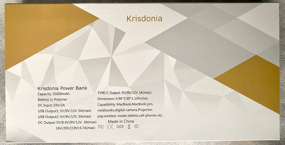 Powerbank Krisdonia 25000mah all in one