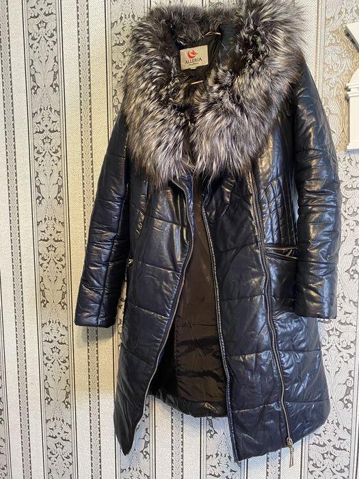 Пуховик экокожа