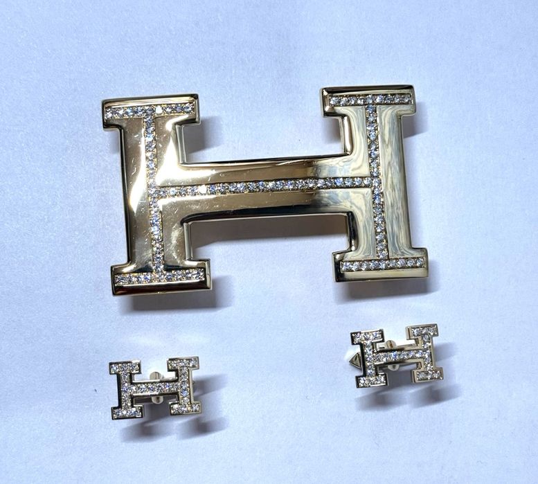 To'plam: kamar bog'ichlari va manjetlar. Hermes - original.