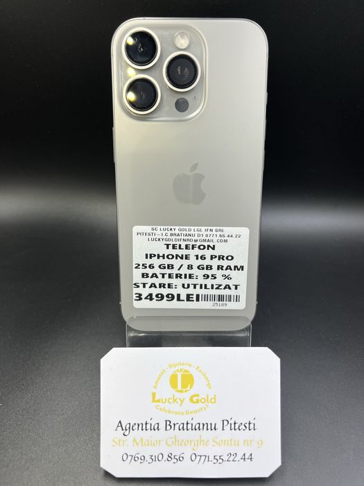 Iphone 16 Pro 256GB 8GB RAM Baterie 95% cod produs 25189