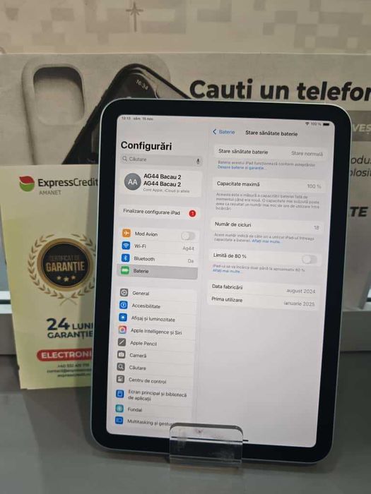 Tableta Apple Ipad Mini 7 A2993/A17 Pro (AG44 B.6497) 2 ani garantie