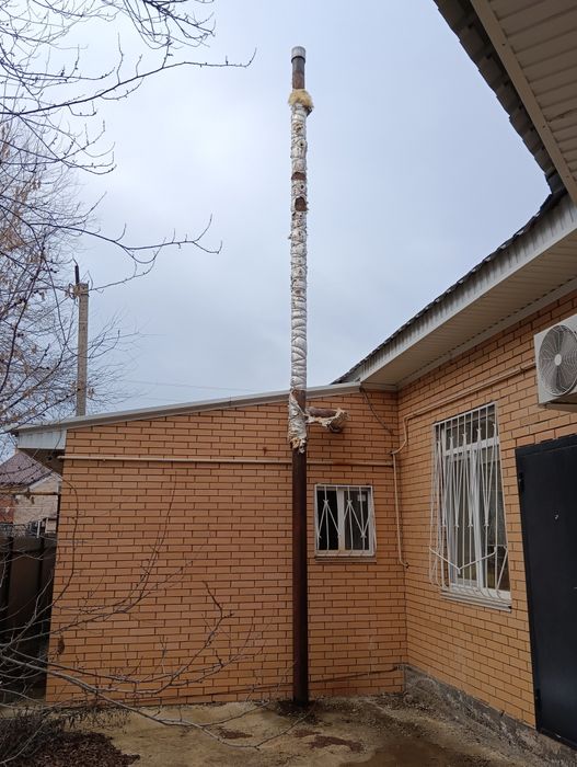 Монтаж, утепление дымохода.