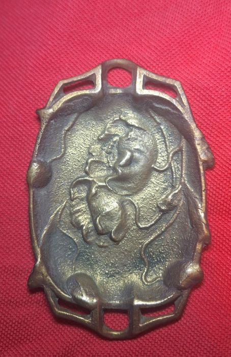 Scrumiera veche/ vide - pache Art Nouveau  din bronz (cca 1900-1920)