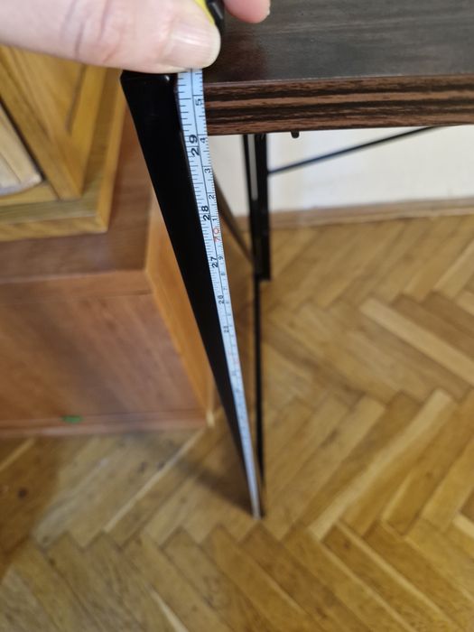 Сгъваемо офис бюро 19124, 100/50/75 см - Черна основа/Кафяв плот