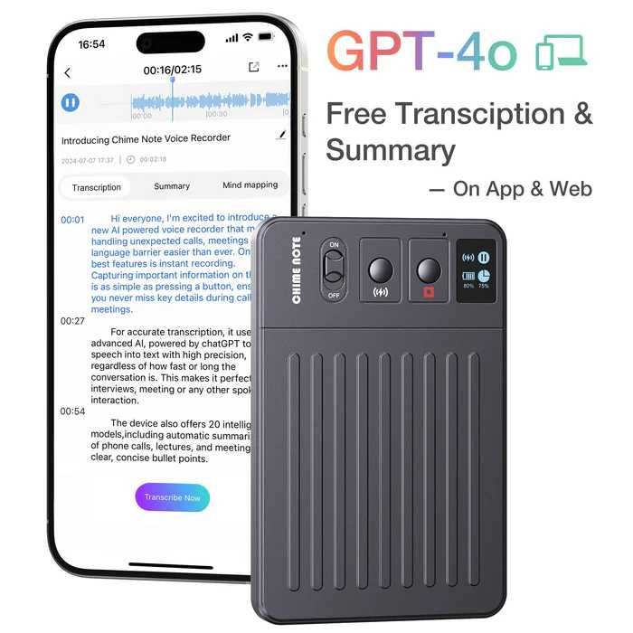 AI диктофон CHIME NOTE Pro 64GB GPT-4o MagSafe