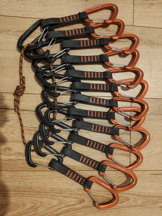 set 12 bucle echipate bucla echipata black diamond hotwire alpinism escalada