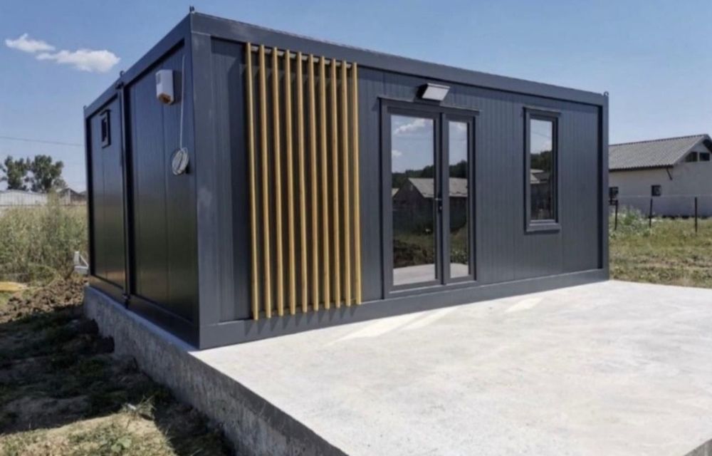 Vând container modular tip birou, alubond, vitrina