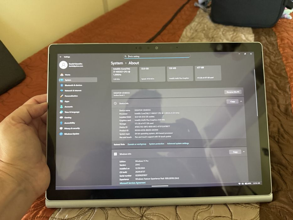 Laptop Microsoft Surface Book 3, 13.5” / i7 32GB RAM | 512GB SSD | Stare excelenta