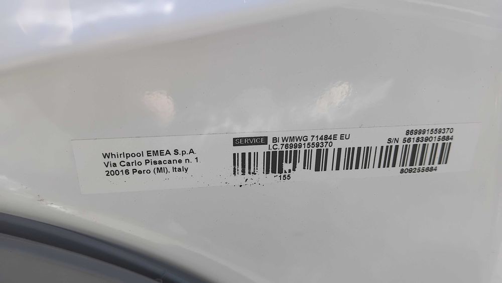 Пералня за вграждане whirlpool 7кг
