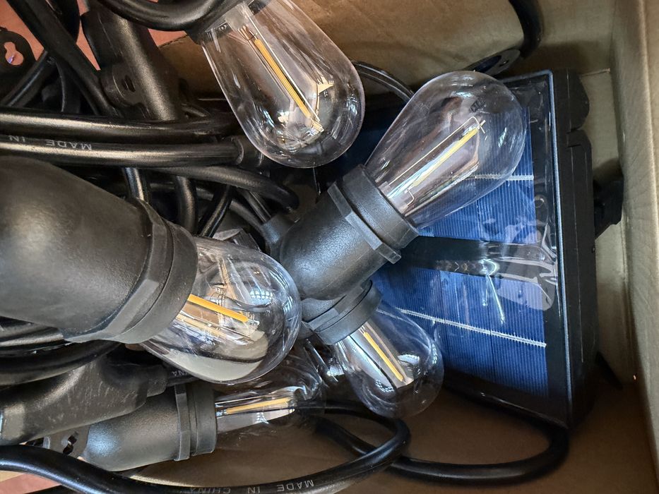Ghirlanda Solara 20m cu 20 Becuri LED, Telecomanda, Exterior IP65