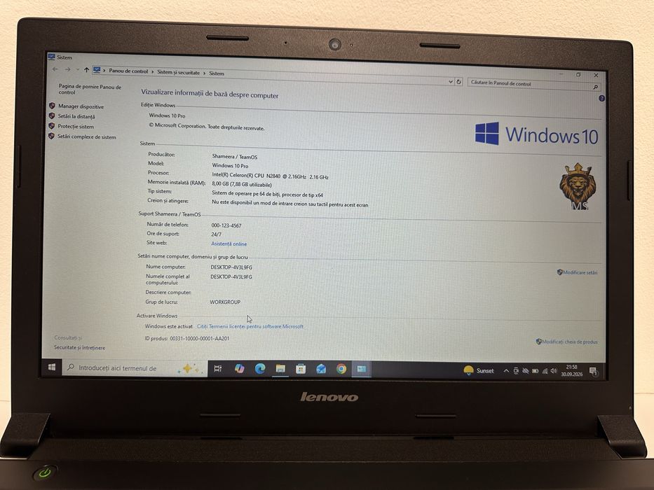 Laptop Lenovo B50-30,Intel Celeron 2,16Ghz, 8Gb Ram, SSHD 500Gb